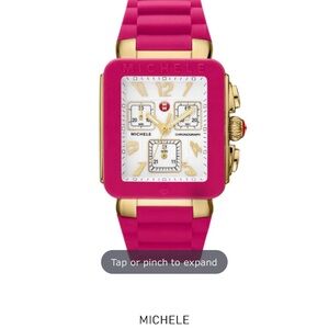 {Michele Jelly Bean Watch - Pink and Gold}